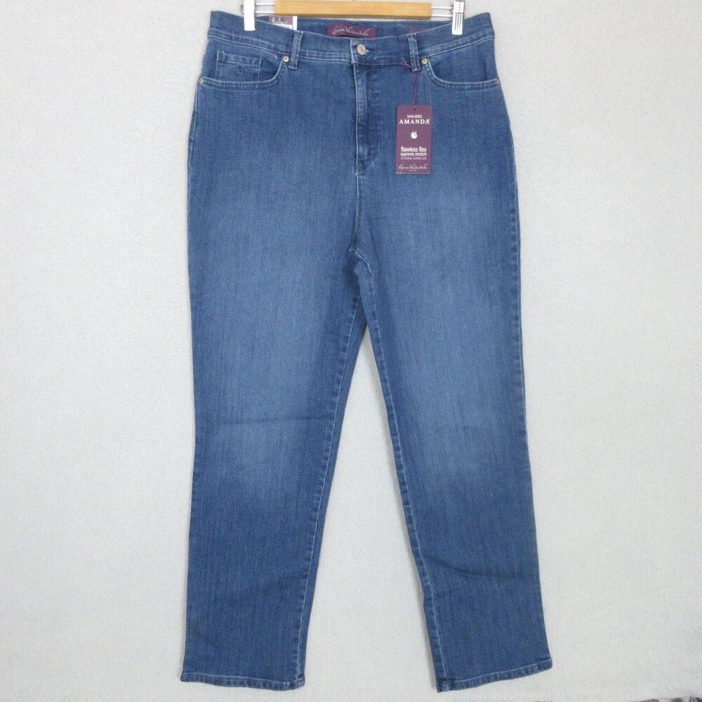 Gloria Vanderbilt‎ Jeans Womens 16 Average Amanda Tapered Leg Blue Flawless Flex